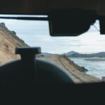 Scenic view from a vehicle of the Skagafjörður landscape in Iceland.