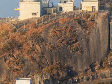 Mount Abu Observatory on rocky terrain in Rajasthan, India.