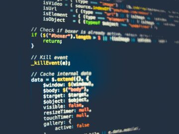 Close-up of colorful programming code displayed on a computer screen, showcasing modern coding concepts.
