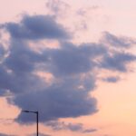 a cloudy sky over a street