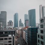 Modern skyscrapers dominate the cityscape, showcasing urban living and architecture.