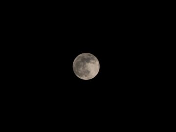 Captivating full moon captured against a dark night sky, showcasing lunar detail.