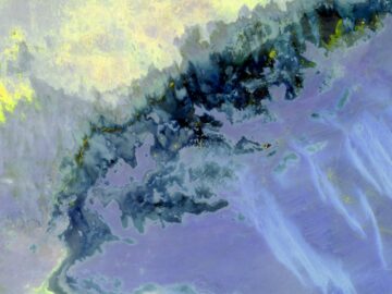 a painting of a wave in the ocean