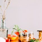 sliced citrus fruit on glass