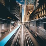 time-lapse photography of train traveling