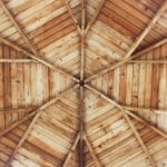 brown wooden ceiling surface