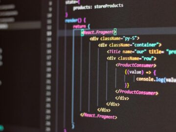 Close-up of HTML and JavaScript code on a computer screen in Visual Studio Code.