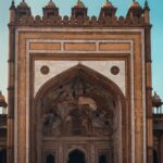 Historic Buland Darwaza in Fatehpur Sikri, a monumental gateway in India, captured in daylight.