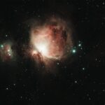 Capture of the Orion Nebula at night, highlighting celestial beauty and cosmic details.