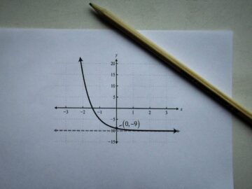 Close-up of a mathematical graph and pencil, ideal for education themes.