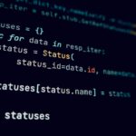 Detailed view of programming code in a dark theme on a computer screen.