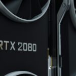 Close-up image of an RTX 2080 GPU, highlighting modern and sleek design.