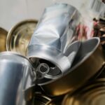 A detailed look at mixed recyclable tin and aluminum cans for waste sorting and recycling.