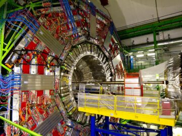 A close-up view inside CERN's Large Hadron Collider in Geneva, Switzerland.