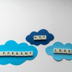 Inspiring autism awareness message using Scrabble tiles on blue paper clouds.