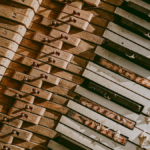 Detailed shot of old and broken piano keys showcasing vintage decay.