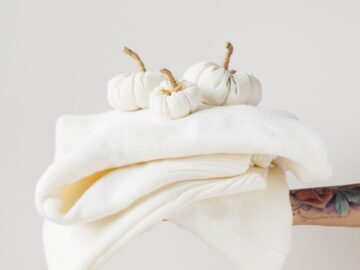 a white towel with a white bow